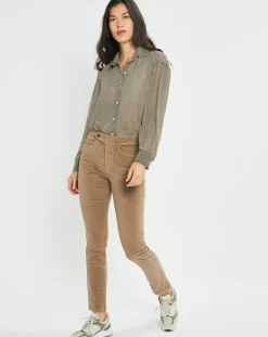 Lauren Vidal Chemises|Chemise fluide Store imprimée square noir/beige