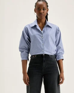 Bellerose Chemises|Chemise Gedeon rayée bleue