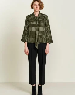 Bellerose Chemises|Chemise Handers imprimée noir/jaune