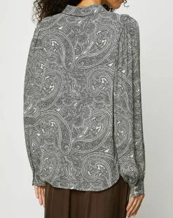 Esprit Chemises|Chemise imprimé cachemire blanc/gris