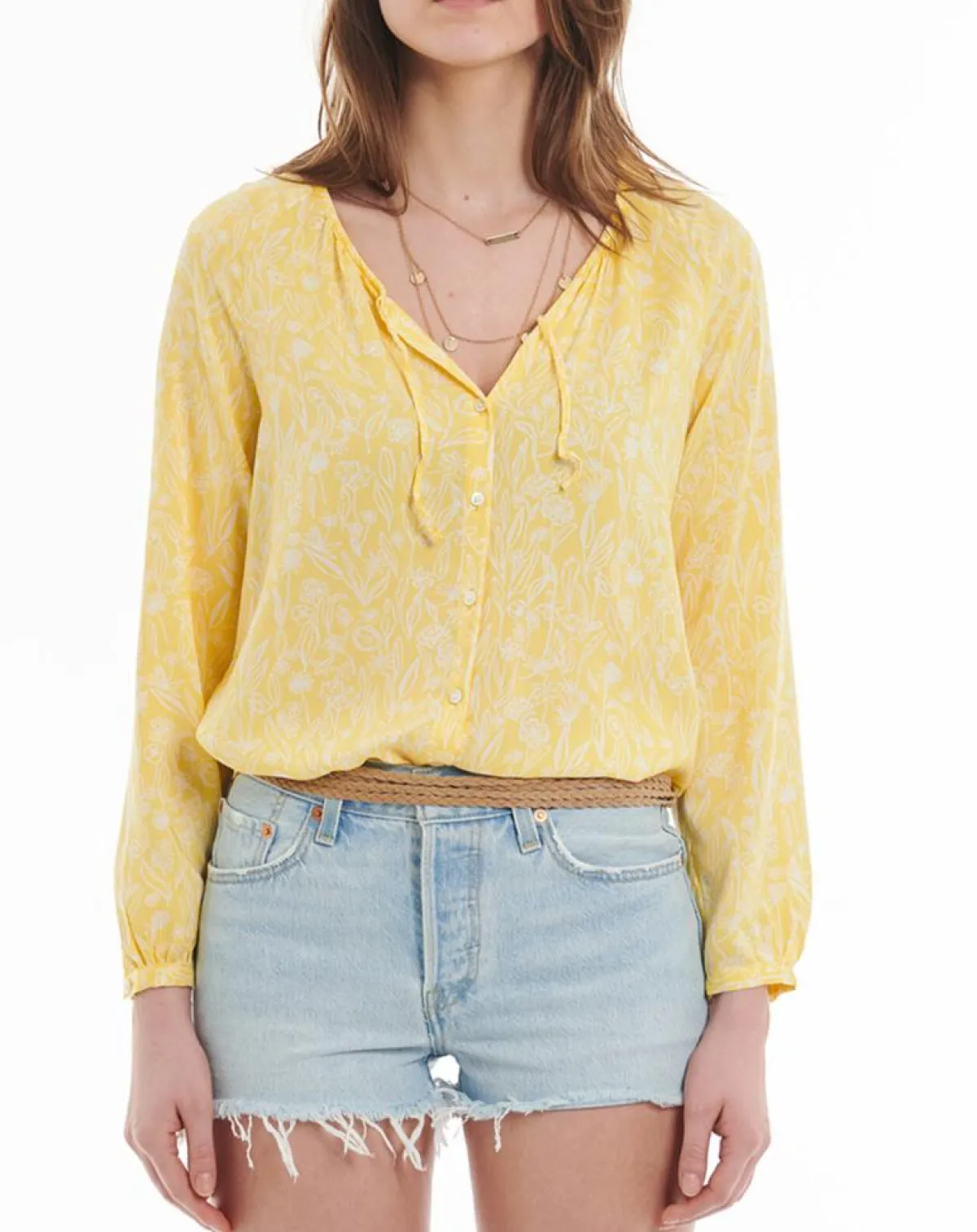 Marc O'Polo Chemises|Chemise imprimé floral jaune