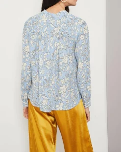 Suncoo Chemises|Chemise Lara fleurie bleu/blanc cassé