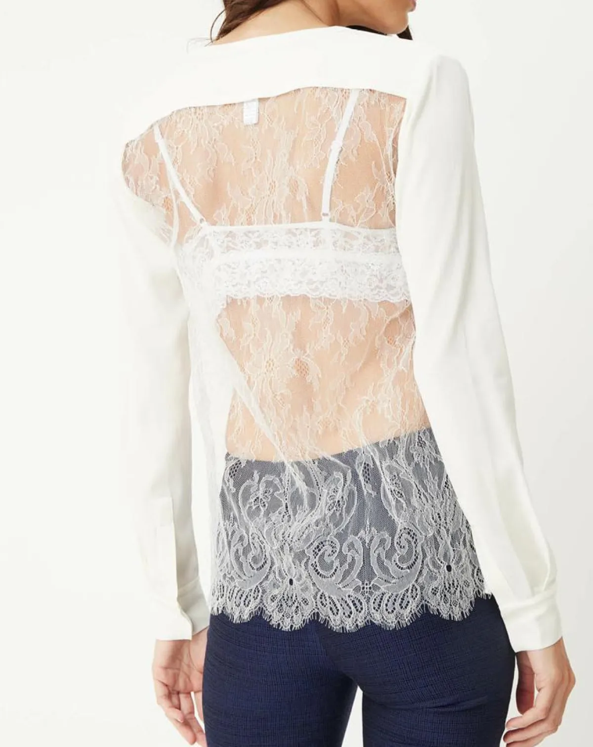 La Perla Chemises|Chemise Leisuring en dentelle ivoire