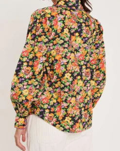 Manoush Chemises|Chemise Liberty Fauve imprimée noir/multicolore