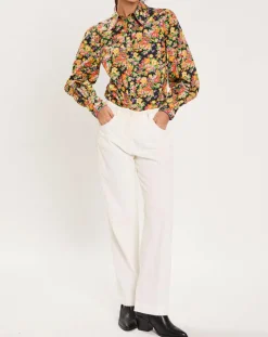 Manoush Chemises|Chemise Liberty Fauve imprimée noir/multicolore