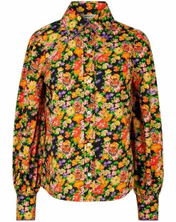 Manoush Chemises|Chemise Liberty Fauve imprimée noir/multicolore