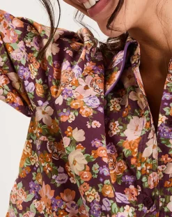 Manoush Chemises|Chemise Liberty Fauve imprimée cerise noire/multicolore