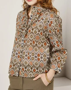 See u Soon Chemises|Chemise Lisa imprimée marron/multicolore