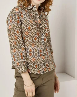 See u Soon Chemises|Chemise Lisa imprimée marron/multicolore