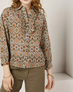 See u Soon Chemises|Chemise Lisa imprimée marron/multicolore