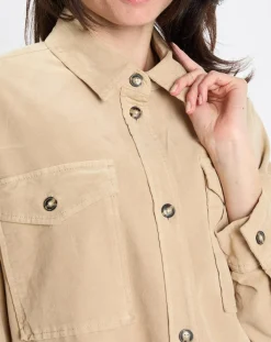 Marc O'Polo Chemises|Chemise longue Overshirt Loose beige