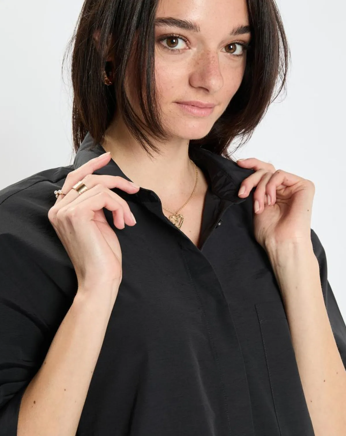 Marc O'Polo Chemises|Chemise manches larges poches noire