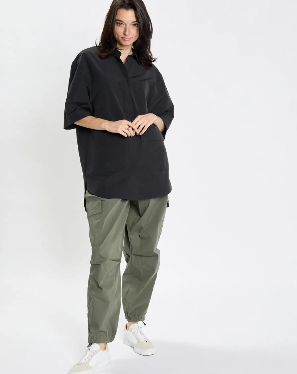 Marc O'Polo Chemises|Chemise manches larges poches noire