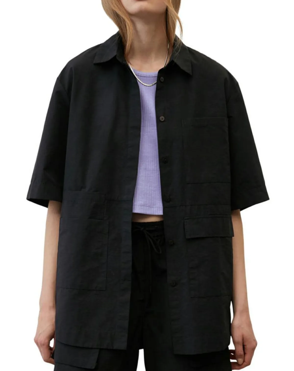 Marc O'Polo Chemises|Chemise manches larges poches noire