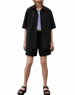 Marc O'Polo Chemises|Chemise manches larges poches noire