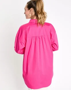 Esprit Chemises|Chemise manches longues poches oversize rose vif