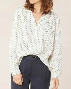 Harris Wilson Chemises|Chemise Massonne à pois écrue