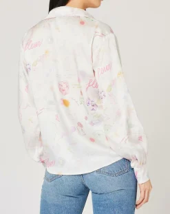 Manoush Chemises|Chemise Natacha Croquis imprimée écrue