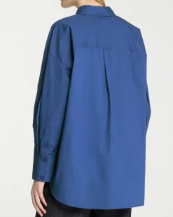 Galeries Lafayette Chemises|Chemise oversize en Coton Rodez bleu foncé