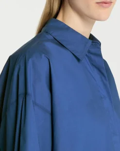 Galeries Lafayette Chemises|Chemise oversize en Coton Rodez bleu foncé