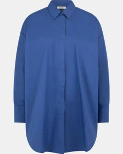 Galeries Lafayette Chemises|Chemise oversize en Coton Rodez bleu foncé