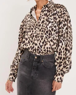 Manoush Chemises|Chemise Panthère Coeur léopard