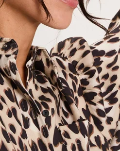 Manoush Chemises|Chemise Panthère Coeur léopard