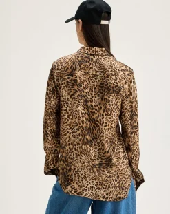 Bellerose Chemises|Chemise Pekin léopard marron