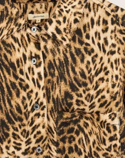 Bellerose Chemises|Chemise Pekin léopard marron