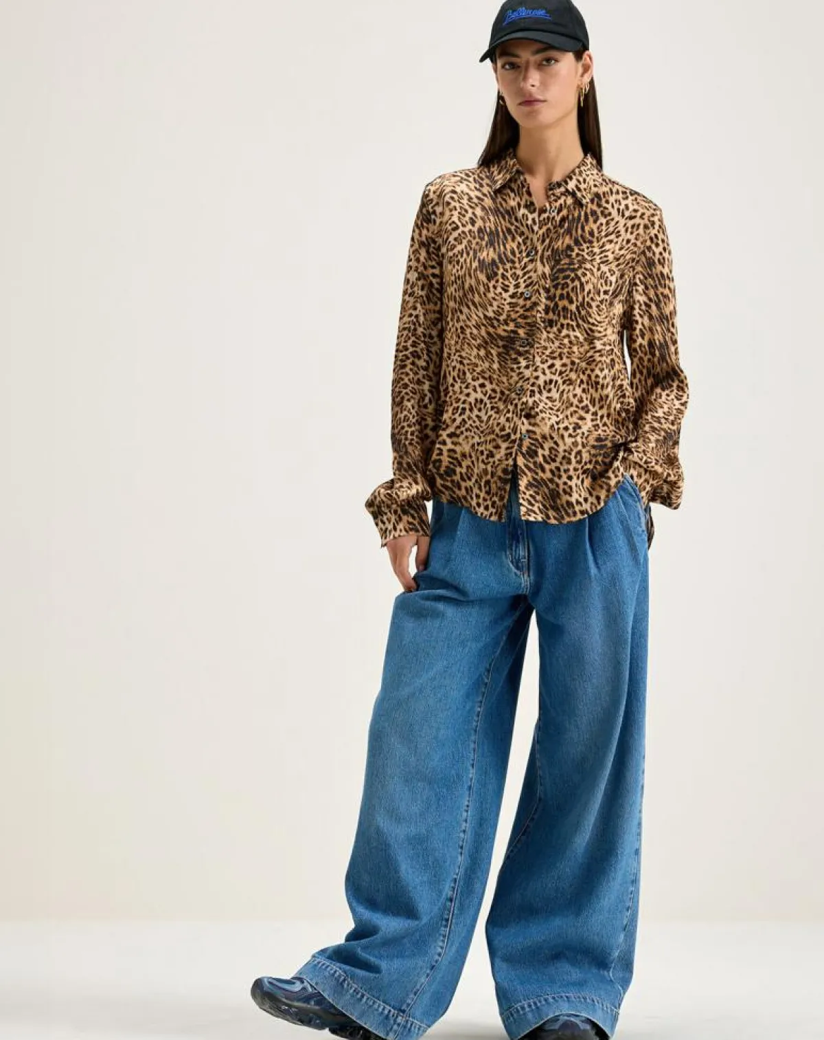 Bellerose Chemises|Chemise Pekin léopard marron