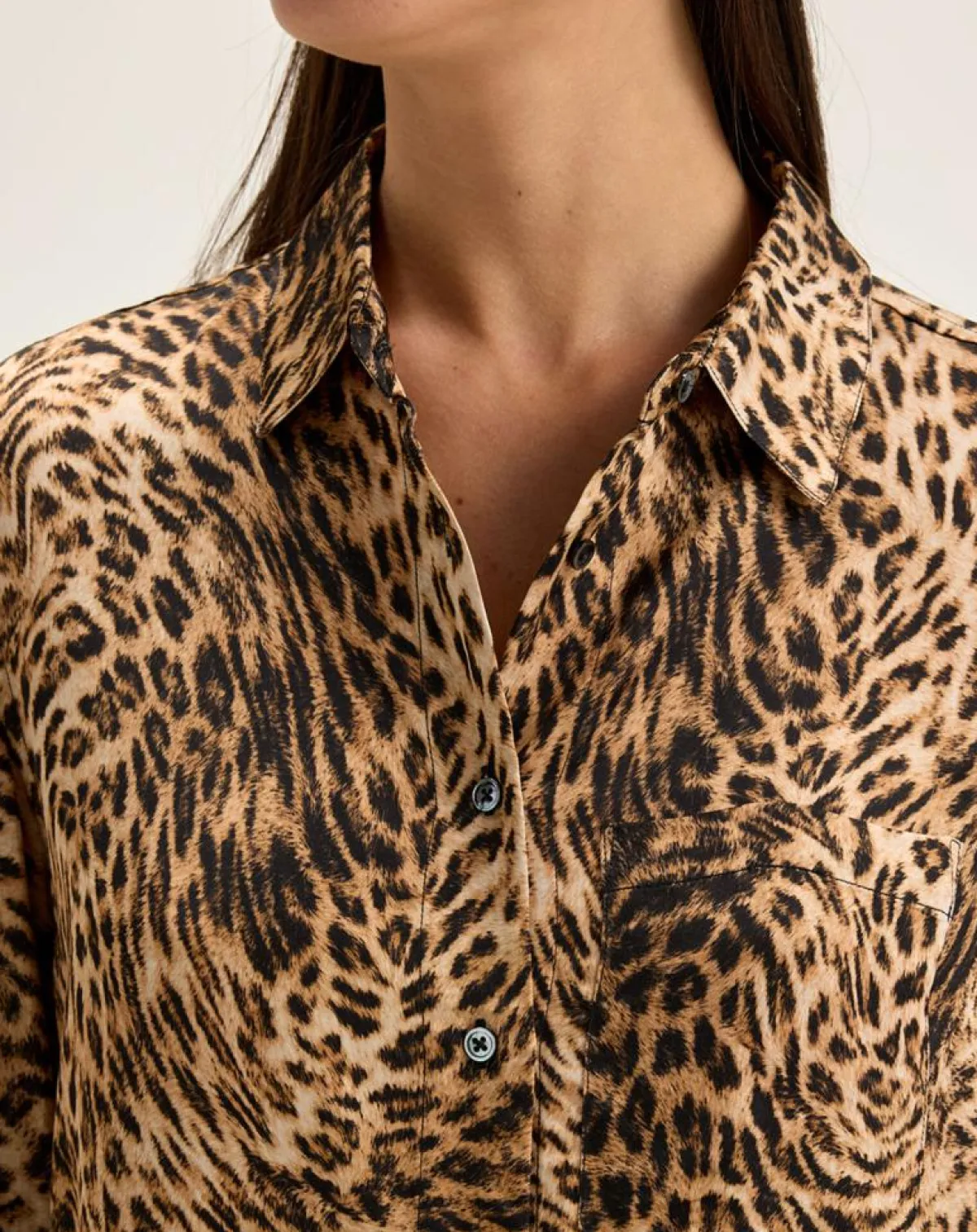 Bellerose Chemises|Chemise Pekin léopard marron