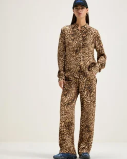 Bellerose Chemises|Chemise Pekin léopard marron