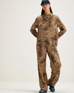 Bellerose Chemises|Chemise Pekin léopard marron