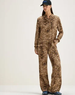 Bellerose Chemises|Chemise Pekin léopard marron