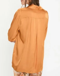 Lauren Vidal Tops Et Blouses|Chemise satinée Must cannelle