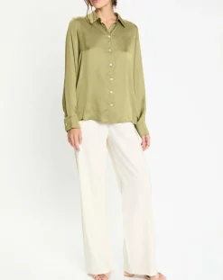 Lauren Vidal Tops Et Blouses|Chemise satinée Must gazon