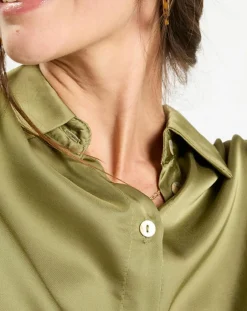 Lauren Vidal Tops Et Blouses|Chemise satinée Must gazon