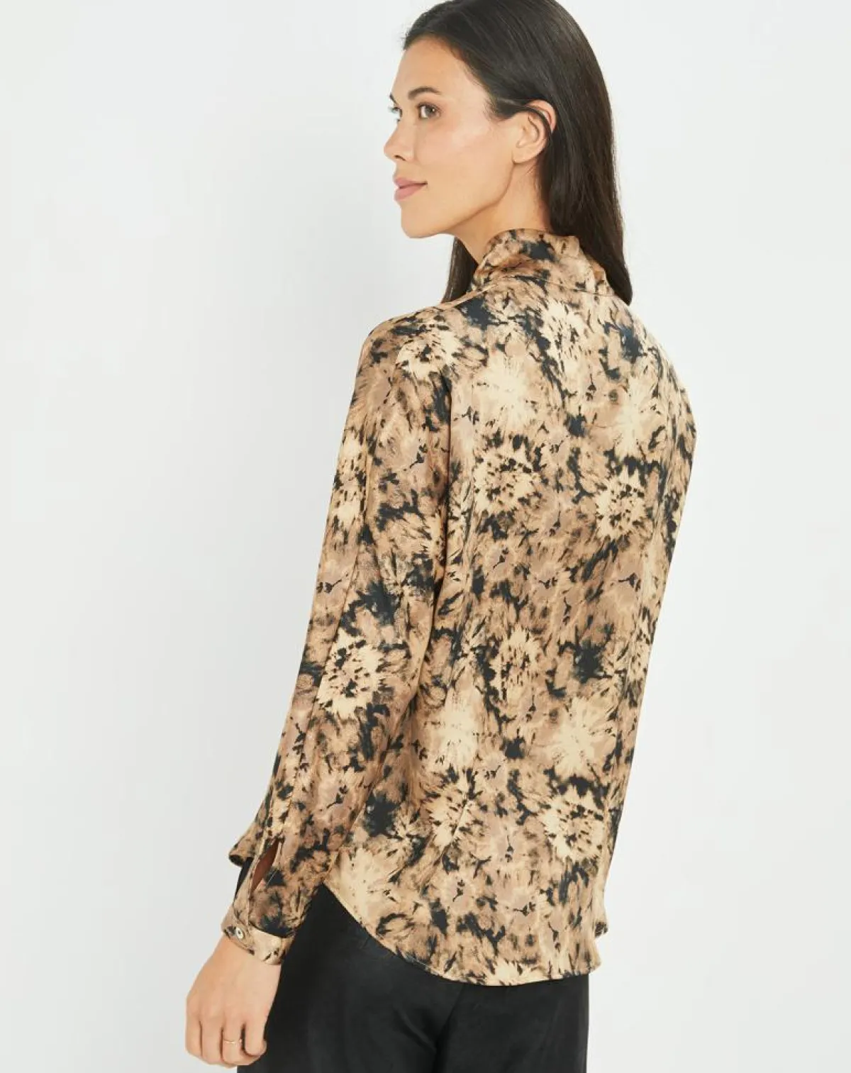 Lauren Vidal Chemises|Chemise satinée Store écorce dorée