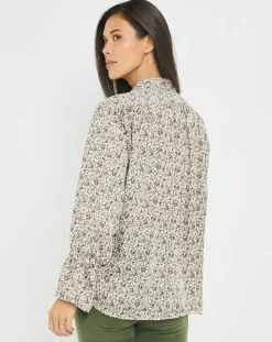 Lauren Vidal Chemises|Chemise satinée Store liberty écru/multicolore