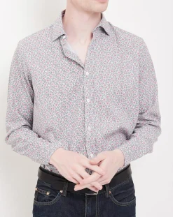 Hartford Chemises|Chemise Slim Fit Sammy imprimée beige/bleu/rouge