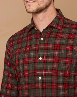 Hartford Chemises|Chemise Slim Storm rouge/noir/écru/camel/gris