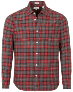 Hartford Chemises|Chemise Slim Storm rouge/noir/écru/camel/gris