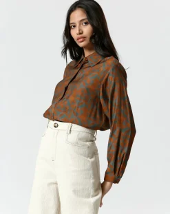 The Korner Chemises|Chemise Zoé gris/marron