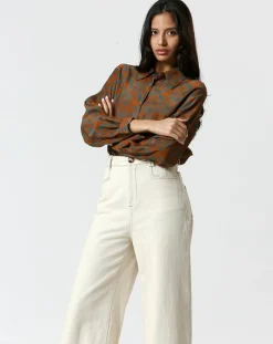 The Korner Chemises|Chemise Zoé gris/marron