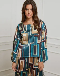 Alice & Charlotte Chemises|Chemisier Caroline bleu canard