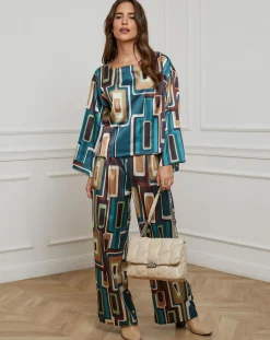 Alice & Charlotte Chemises|Chemisier Caroline bleu canard