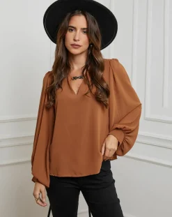 Alice & Charlotte Chemises|Chemisier Charlotte camel