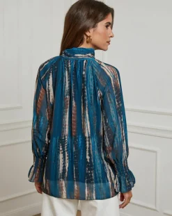 Alice & Charlotte Chemises|Chemisier Lola bleu pétrole