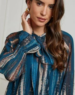 Alice & Charlotte Chemises|Chemisier Lola bleu pétrole