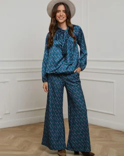 Alice & Charlotte Chemises|Chemisier Tycia pétrole